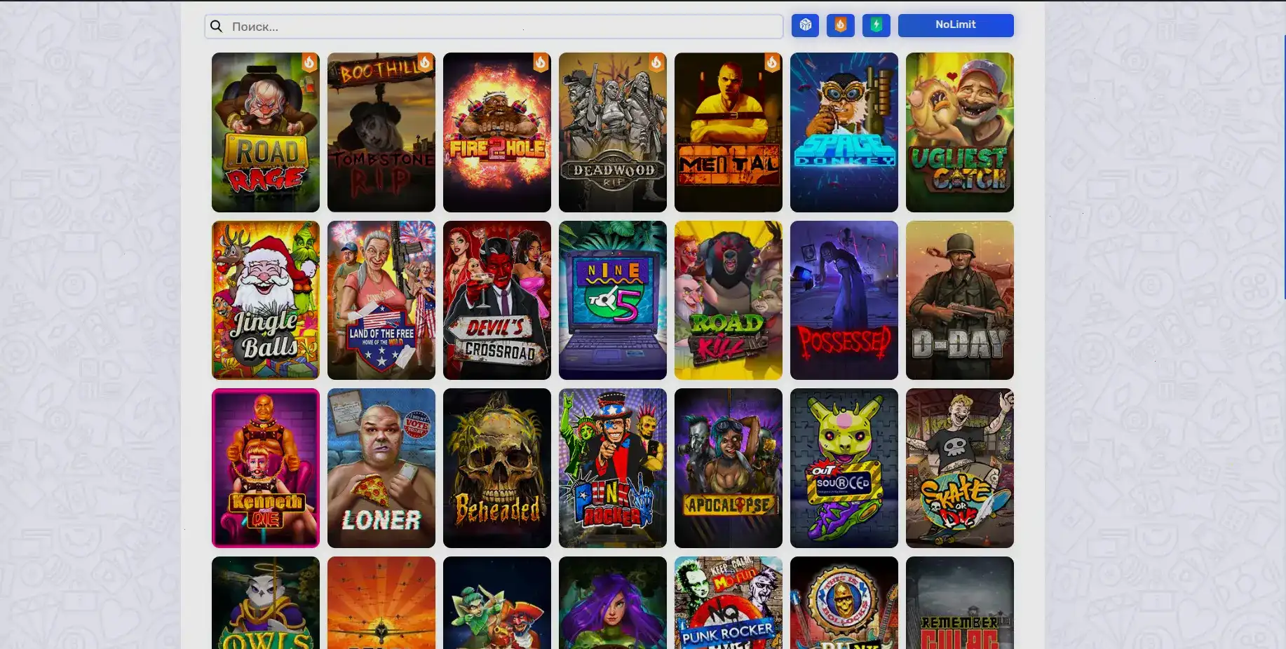 Интерфейс казино Флинт на мобильном устройстве